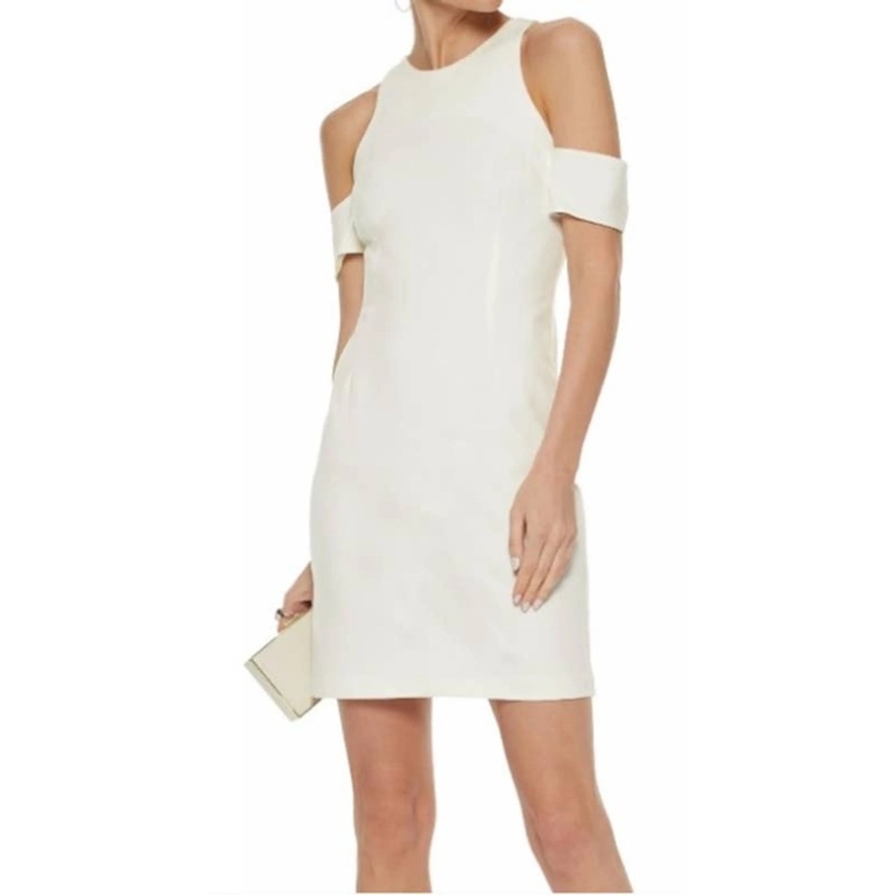 N/NICHOLAS Cream Ponte Cold Shoulder Dress, size 4